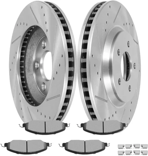 Miniatura 16 de SCITOO Brake Kits For Jeep For Cherokee 1999-2001,For TJ 1999-2006,For Jeep For Wrangler 2000-2006 Front Drilled & Slotted Disc Brakes Rotors and