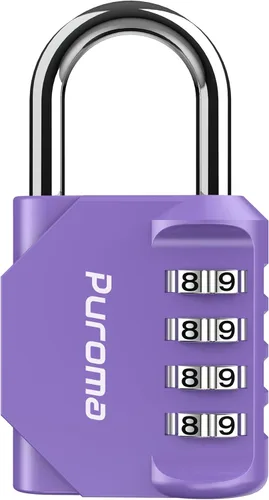 Miniatura 14 de Puroma Paquete de 2 Candado de Combinación para Casillero de 4 Dígitos al Aire Libre Impermeable para Escuela, Gimnasio, Deportes, Cerca, Caja