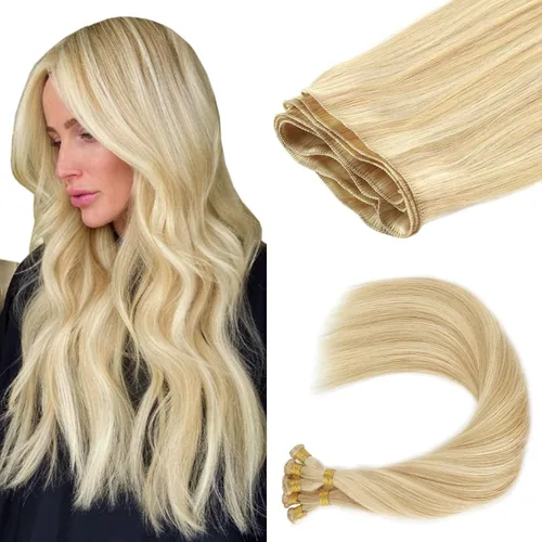 Miniatura 10 de ABH AMAZINGBEAUTY HAIR Extensiones de cabello humano Remy real para coser, atadas a mano, color negro azabache de 18 pulgadas, para mujer, 1.76 onzas