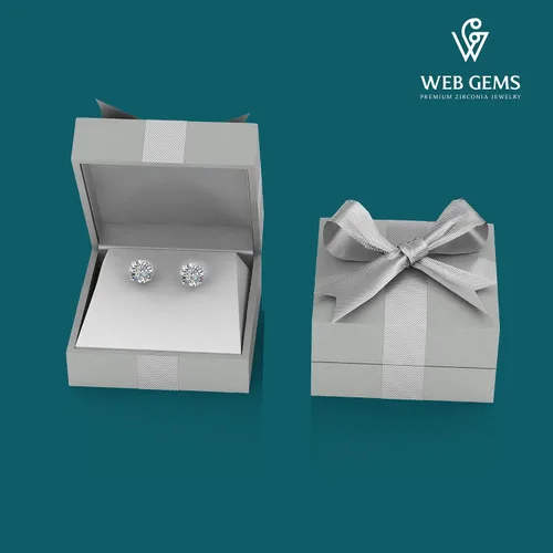 Miniatura 3 de Web Gems - Aretes de tuerca con circonia cúbica Pure Brilliance de Swarovski para mujer