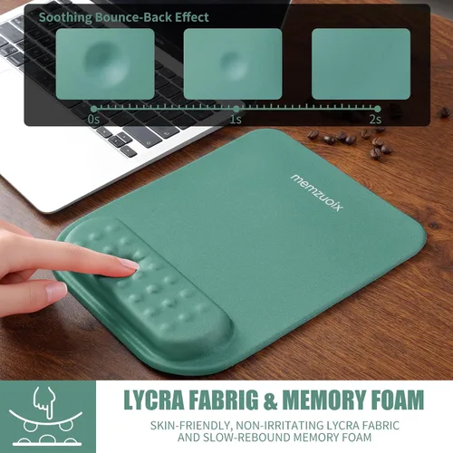 Miniatura 5 de memzuoix Cyan - Alfombrilla de mouse ergonómica con soporte para reposamuñecas, amortiguación de espuma viscoelástica de alta calidad para aliviar