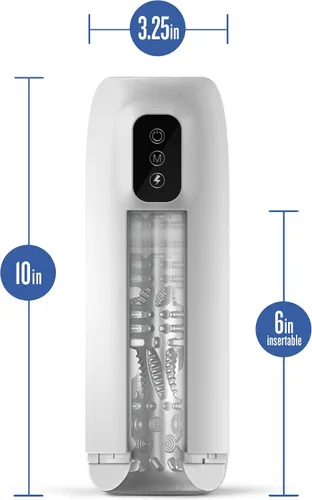 Miniatura 3 de Blush M - Masturbador masculino automático de 10 pulgadas para hombre, 7 modos de vibración, rotación de 360°, Turbo Climax Boost, cámara de coño