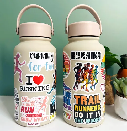Miniatura 6 de 105 calcomanías para correr, vinilo impermeable para botella de agua, laptop, álbumes de recortes, patineta, automóvil, equipaje, casco, 105
