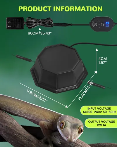 Miniatura 7 de Luz LED UVB para reptiles, UVB 5.0/10.0 luz de reptil regulable, brillo ajustable lámpara de reptiles con temporizador para reptiles de selva