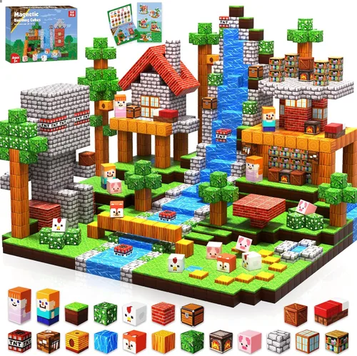 Miniatura 9 de Annexfun 300 unidades de bloques magnéticos - Bloques magnéticos de construcción, imanes apilables para niños, juguete sensorial para STEM