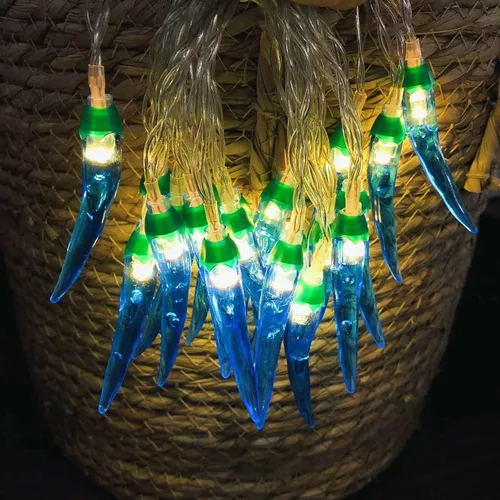 Miniatura 13 de Guirnalda de luces rojas de chile y pimienta, luces de noche de hadas, guirnalda de cobre, lámpara colgante con pilas para decoración del hogar