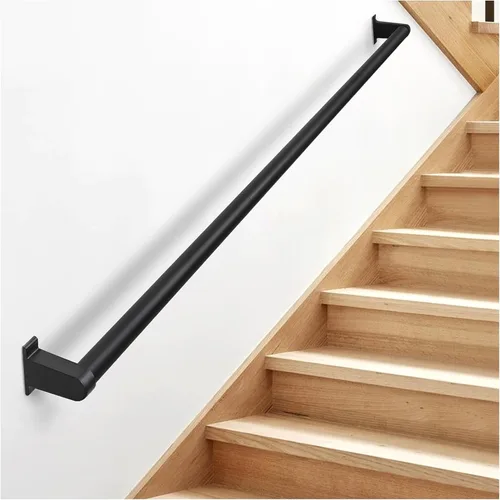 Miniatura 10 de Barandillas de mano de 3 pies para escalones al aire libre, barandillas industriales de metal para escaleras interiores, barandilla de montaje