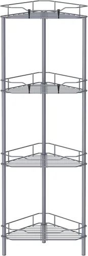 Miniatura 37 de HuggieGems Estante Organizador de Esquina para Ducha de 2 Niveles con Ganchos, Soporte de Estantes de Baño, Negro