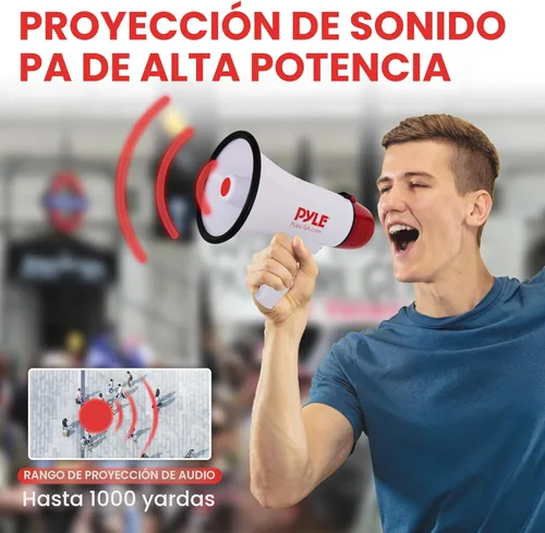 Miniatura 5 de Pyle megáfono altavoz compacto, funciona con baterías, sirena alarma, control de volumen (pmp20)