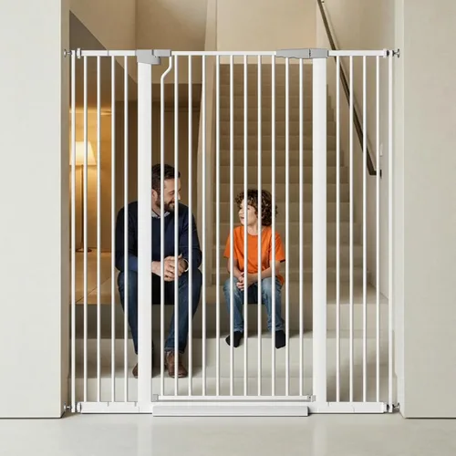 Miniatura 8 de Puerta para gatos extra alta de 51.18 pulgadas, puerta ajustable para mascotas para puertas y escaleras de 29.5 a 40.5 pulgadas de ancho, puerta
