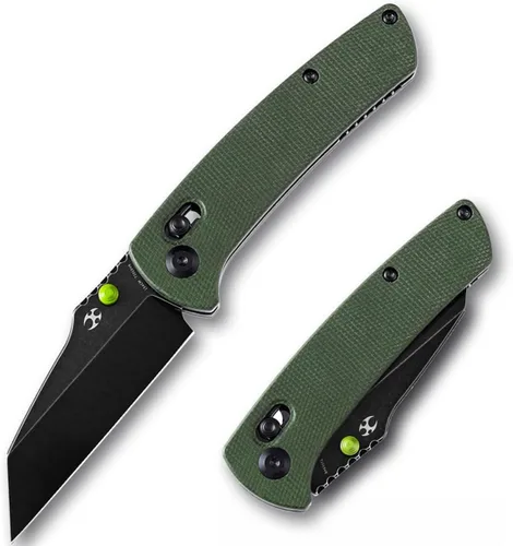 KANSEPT MainStreet - Cuchillo plegable de bolsillo, hoja de acero afilado 154CM de 3.36 pulgadas con revestimiento Ticn negro, mango de micarta