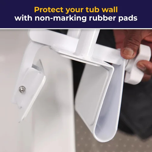 Miniatura 7 de Drive Medical Barra de agarre ajustable para bañera y barandilla de seguridad para bañera, fácil instalación con abrazadera, construcción duradera