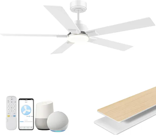Miniatura 14 de Hoenofly Ventilador de techo inteligente de 42 pulgadas con control remoto de luces, control por aplicación y voz Alexa WIFI, motor CC reversible