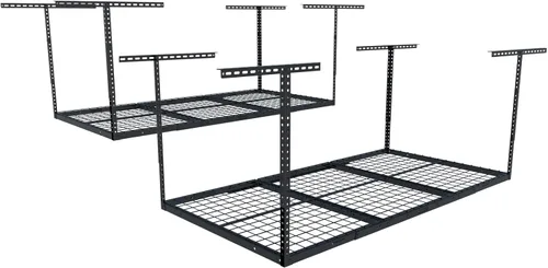 Miniatura 8 de Fleximounts - Estante de almacenamiento de garaje ajustable de 4 x 8 pulgadas, para techo, para garaje, resistente, 96 pulgadas de largo x 48 Blanco