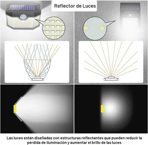 Miniatura 3 de HMCITY 120 luces LED solares para exteriores con sensor de movimiento y 3 modos de iluminación, IP65 impermeables, luces solares de pared anchas