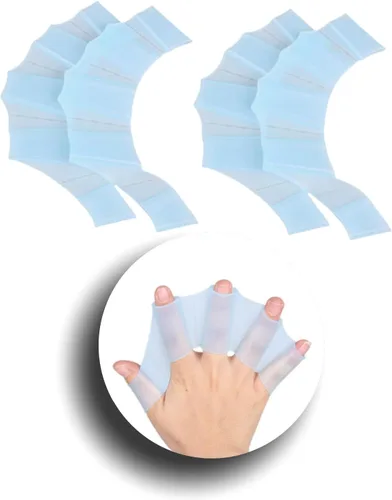 Miniatura 9 de 2 pares de guantes de natación de silicona aletas de natación aletas de engranaje palmeadas a mano palmera dedo rana tipo palmeada entrenamiento