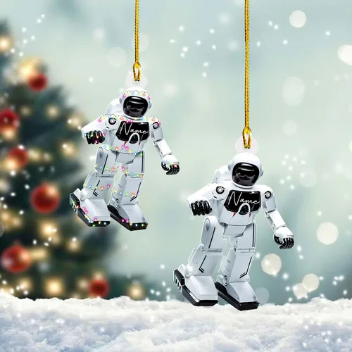 Adorno de robot personalizado 2025, adornos de robot para árbol de Navidad, adorno de robótica, decoración colgante para árbol de Navidad (Robot1)