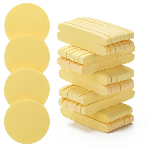 120 Piezas de Esponjas Faciales Comprimidas, Luxiv Esponja de Limpieza Facial para Esteticistas, Esponja Facial de Maquillaje Comprimida Redonda,