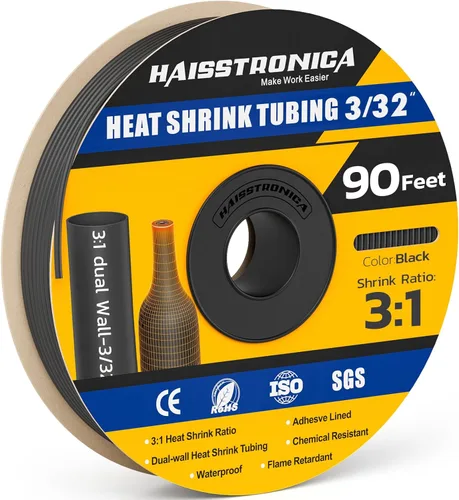 Miniatura 57 de haisstronica Tubo termorretráctil 3:1, relación de encogimiento, tubo termorretráctil de grado marino forrado con adhesivo para el hogar, automoción