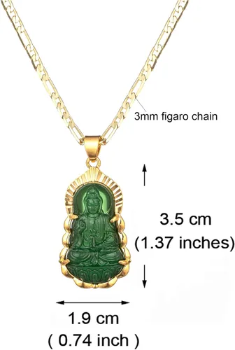 Miniatura 3 de kelistom Collar con colgante de Buda GUANYIN chapado en oro de 18 quilates para mujeres y hombres, adorno budista Maitreya Buddha ammuleto hinduismo