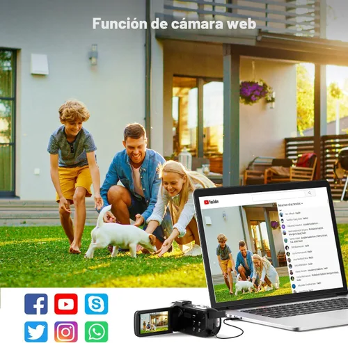 Miniatura 5 de Videocámara Cámara de video 4K Cámara digital para vlogging 42MP 3 "Pantalla de rotación de 270° 18X Zoom Digital Cam Corder para YouTube con 2