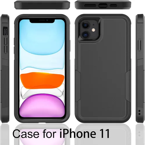Miniatura 9 de MDCN Funda para iPhone 11: funda protectora de doble capa resistente para teléfono celular, a prueba de golpes, resistente, con protector