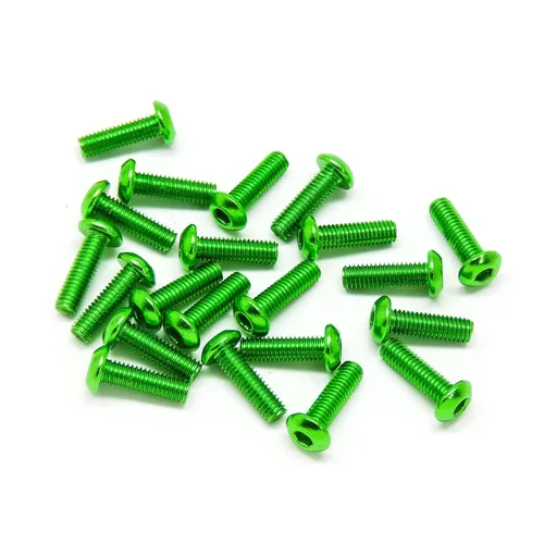 Miniatura 8 de 20pcs M3x10mm Tornillos de cabeza de botón 6063 Aluminio Hex Socket (colores anodizados) (negro)