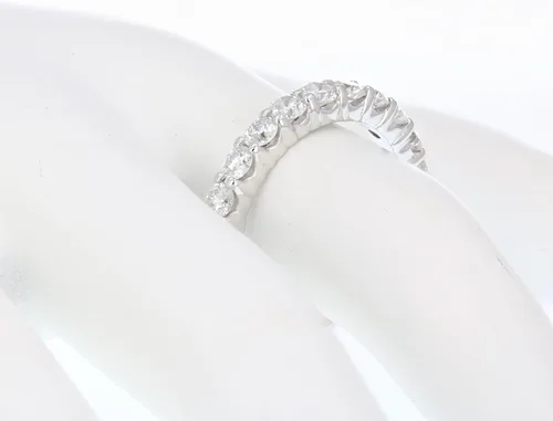 Miniatura 4 de Vir Jewels Anillo de boda con diamantes de 1 quilate, oro blanco de 14 quilates, 10 piedras redondas