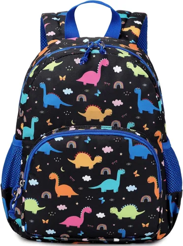 Ryushoyo Mochila infantil para niños y niñas, mochila para niños y niñas, para jardín de infantes, 2 tamaños con correa para el pecho, Dinosaurio