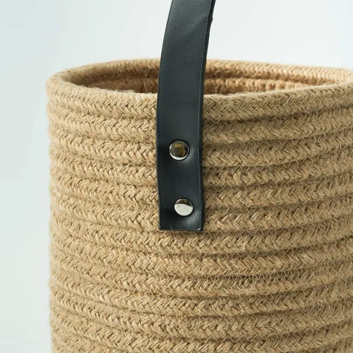 Miniatura 8 de Goodpick Paquete de 2 cestas colgantes de yute - Cesta tejida pequeña de helecho colgante con cuerda, cesta de pared para plantas de flores, juego