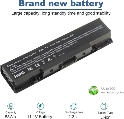 Miniatura 3 de Batería para laptop Dell Inspiron 1521 1520 1721 pp22l pp22x; Dell Vostro 1500 1700, se adapta a P/N W280 0UW280 NR239 312-0589 451-10477 FK890