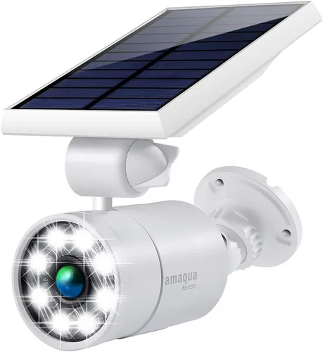 Luces solares de movimiento para exteriores de 9 vatios (equivalente a 110 vatios) Focos solares de aluminio de 1400 lúmenes, seguridad de Blanco