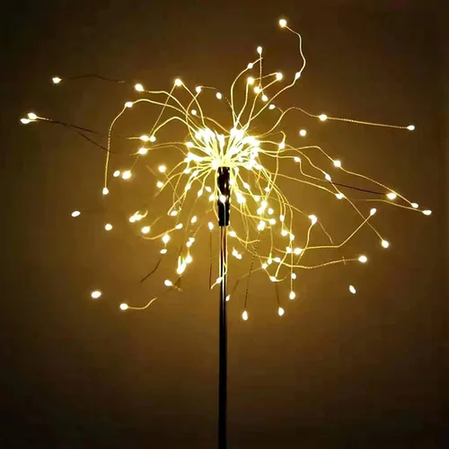 Miniatura 3 de JJGoo - Farolas solares con efecto de fuego, juego de 2, 135 LEDs, 2 modos de iluminación, luces solares para jardín al aire libre, impermeables