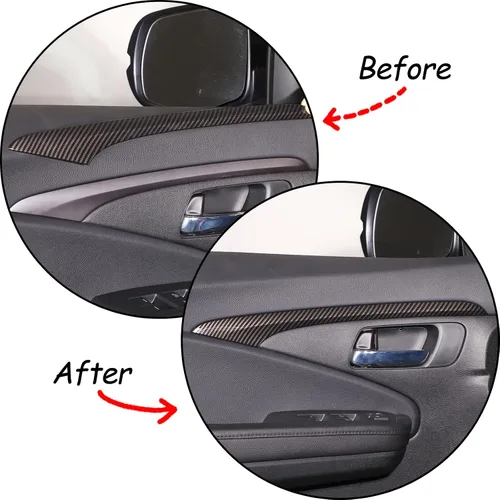 Miniatura 4 de 2 piezas de tira decorativa interior para puerta delantera para Honda Pilot 2016 2017 2018 2019 2020 2021 2022, protector de pegatina para panel