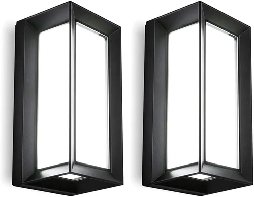 ledmo Luces de Pared para Exteriores 1800Lm Luz Moderna para Porche al Aire Libre 6000K Iluminación Brillante Negra Accesorio de Iluminación