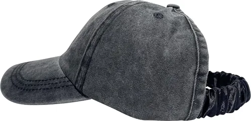 Miniatura 3 de CurlCap Gorra sin parte trasera para cabello natural, gorra de béisbol forrada de satén para mujer