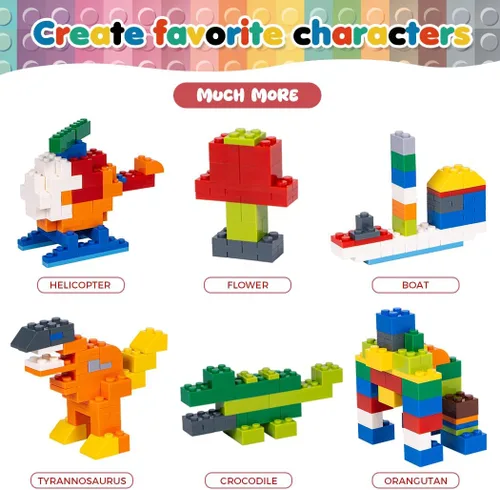 Miniatura 2 de Lekebaby Juego clásico de ladrillos de construcción de 604 piezas para niños, juego creativo, compatible con todas las principales marcas, juguete