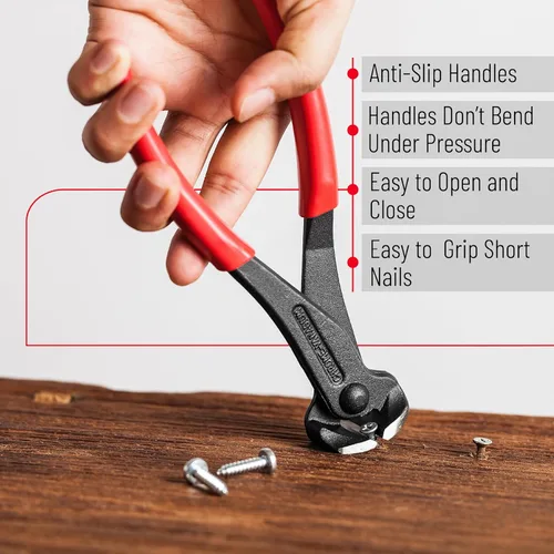 Miniatura 6 de Bates - Extractor de uñas de pata de gato, alicates de corte de extremo, extractor de grapas, herramienta de carpintero Rojo