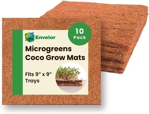 Miniatura 8 de Envelor Tapete de cultivo de fibra de coco para microverdes de 10 x 20 pulgadas, forro de semillas de coco para bandejas de cultivo, cestas