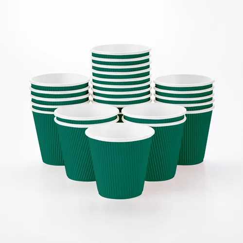 Miniatura 63 de Vasos de café de papel aislado de pared corrugada, 12 onzas, 12 onza, Negro