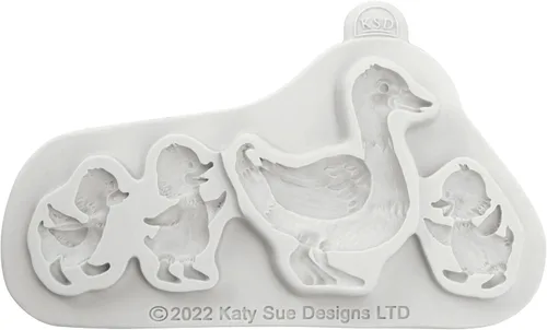 Miniatura 2 de Katy Sue Molde de silicona de pato y patitos para decoración de pasteles de Pascua y manualidades. Un molde para animales de pato/polluelos. Úsalo
