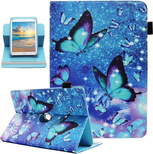Miniatura 13 de Funda universal para tablet Android de 7 y 8 pulgadas, Dluggs de piel sintética, con soporte giratorio de 360 grados y múltiples ángulos
