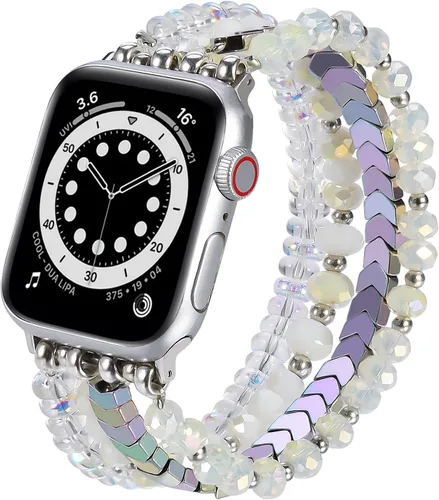 Miniatura 13 de MOFREE Pulsera de cuentas compatible con Apple Watch Band de 1.496 pulgadas, 1.575 pulgadas, 1.614 pulgadas, 1.654 pulgadas, 1.732 pulgadas, 1.772