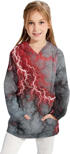 Miniatura 4 de Goodstoworld Sudadera con capucha y bolsillos de forro polar cálido con gráficos 3D para niños y niñas, talla 5-16 años