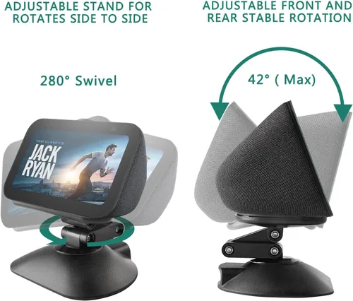 Miniatura 3 de Soporte para Echo Show 5 (3ª generación) y teléfono celular, soporte de altavoz inteligente de altura ajustable, base magnética antideslizante