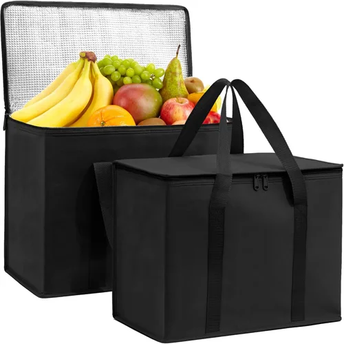 Miniatura 9 de Carrywell (No fabricado en China) Bolsas de comestibles reutilizables aisladas, bolsa de catering y entrega para alimentos fríos y calientes, bolsa