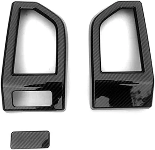 Miniatura 2 de Keptrim Dash - Recorte de ventilación de salida de aire acondicionado para Ford F-150 2015-2020, fibra de carbono ABS, 3 piezas