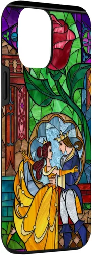 Miniatura 3 de Disney Beauty and the Beast Belle y Príncipe - Funda de vidrio manchado para iPhone 12 Pro Max