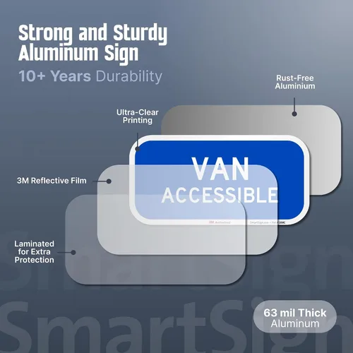 Miniatura 2 de SmartSign Letrero "Van Accessible" Aluminio reflectante de grado de ingeniero 3M de 6 x 12 pulgadas