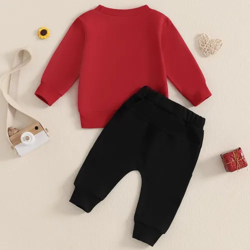 Miniatura 159 de BemeyourBBs Conjunto divertido de sudadera y pantalones de manga larga con letras divertidas para bebé niño y niño